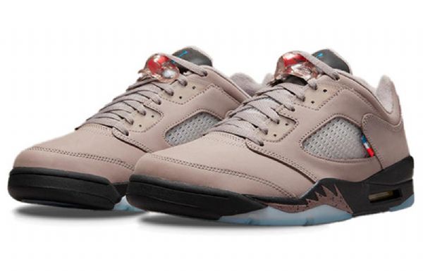Nike Paris Saint-germain Air Jordan 5 Retro Low Tops Basketbalové Boty Pro Muže Hnědé