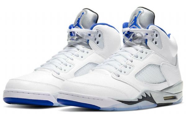 Pánské Basketbalové Boty Nike Air Jordan 5 Retro Bílý Modrý