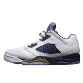 Pánské Boty Nike Air Jordan 5 Low Tops Dunk Shora Bílý Tmavě Modrá Modrý