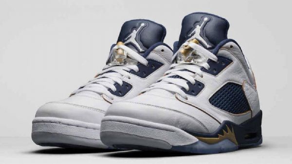 Pánské Boty Nike Air Jordan 5 Low Tops Dunk Shora Bílý Tmavě Modrá Modrý