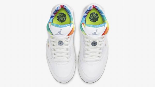 Pánské Boty Nike Air Jordan 5 Low Tops Golf Tie Dye Bílé