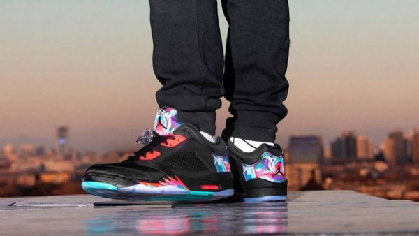 Pánské Boty Nike Air Jordan 5 Low Tops Pro Čínský Nový Rok Černo-červené