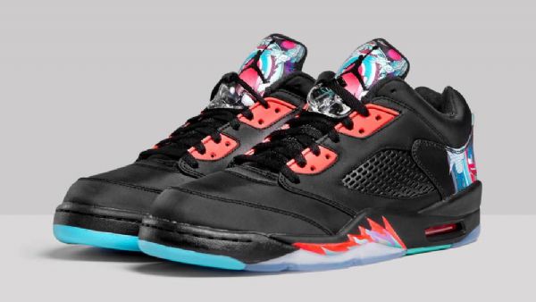 Pánské Boty Nike Air Jordan 5 Low Tops Pro Čínský Nový Rok Černo-červené