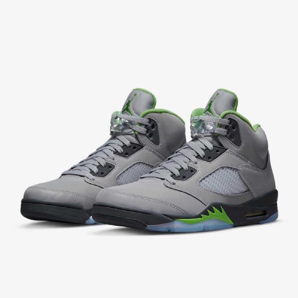 Pánské Boty Nike Air Jordan 5 Retro „zelená Bean“ Stříbrná Šedá Zelená