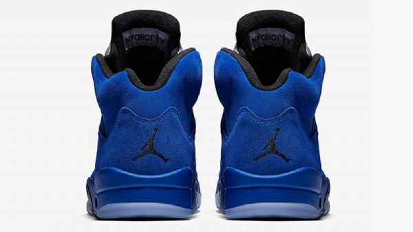 Pánské Semišové Kožené Boty Nike Air Jordan 5 Modré