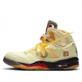 Retro Basketbalové Boty Nike Off-white Air Jordan 5 Sp Pro Muže Khaki