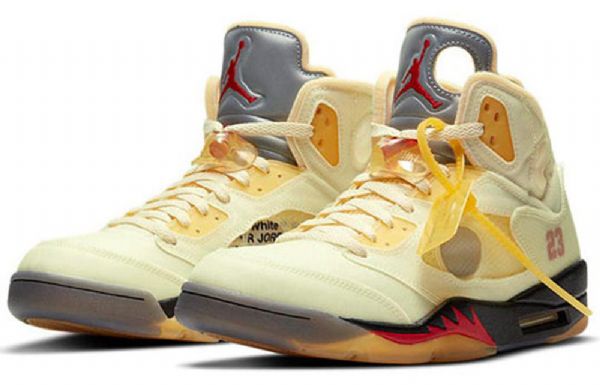Retro Basketbalové Boty Nike Off-white Air Jordan 5 Sp Pro Muže Khaki