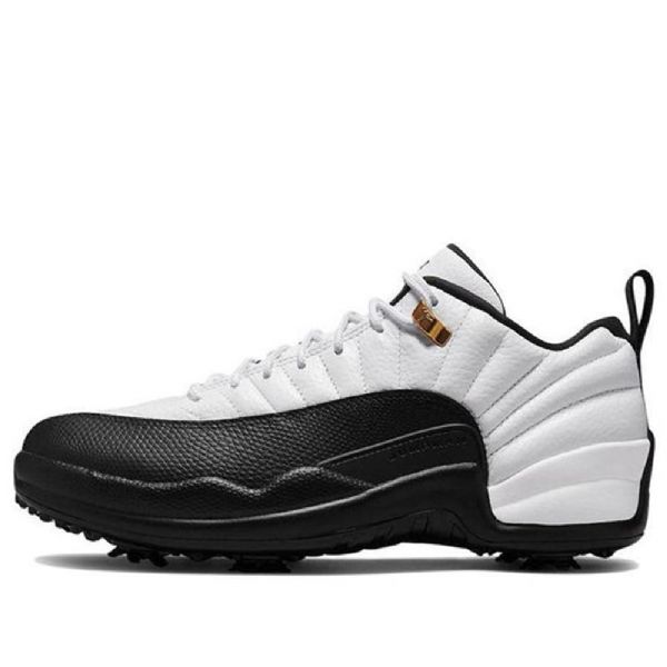 Nike Air Jordan 12 Low Tops Golf Retro Basketbalové Boty Pro Muže Bílá Černá