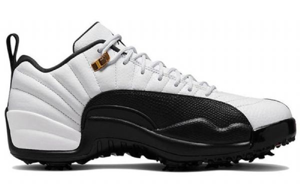 Nike Air Jordan 12 Low Tops Golf Retro Basketbalové Boty Pro Muže Bílá Černá