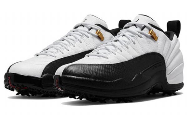 Nike Air Jordan 12 Low Tops Golf Retro Basketbalové Boty Pro Muže Bílá Černá