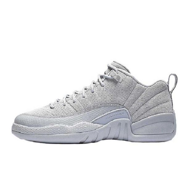 Nízké Semišové Kožené Boty Nike Air Jordan 12 Pro Muže Šedé