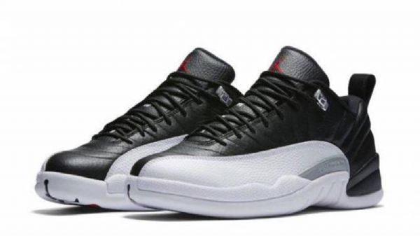 Pánské Boty Nike Air Jordan 12 Low Tops Playoffs Černá Bílý