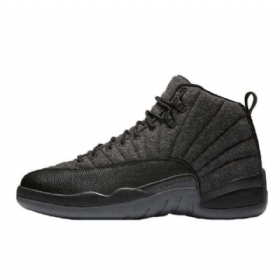 Vlněné Boty Nike Air Jordan 12 Pro Muže Černé