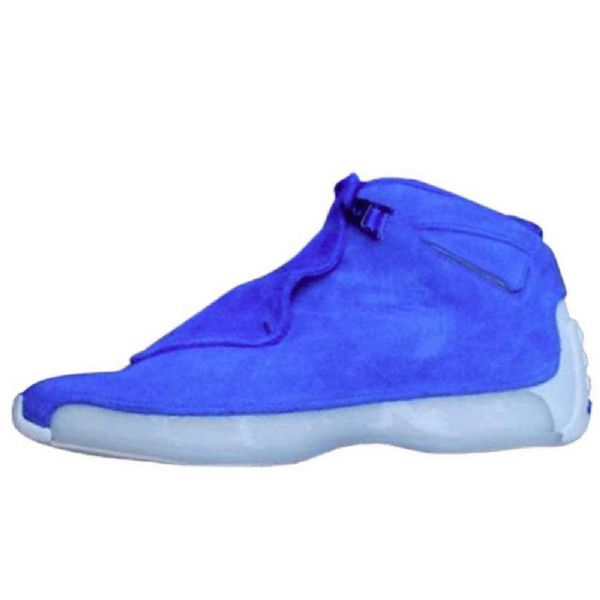 Nike Air Jordan 18 Semišové Kožené Boty Pro Muže Modré