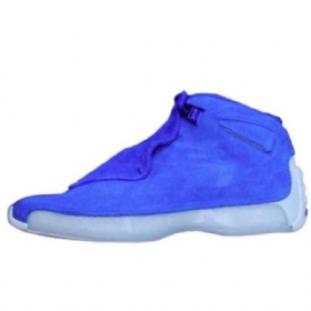 Nike Air Jordan 18 Semišové Kožené Boty Pro Muže Modré