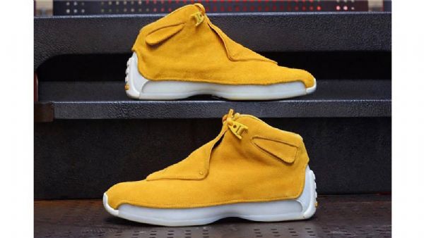 Nike Air Jordan 18 Semišové Kožené Boty Pro Muže Žluté