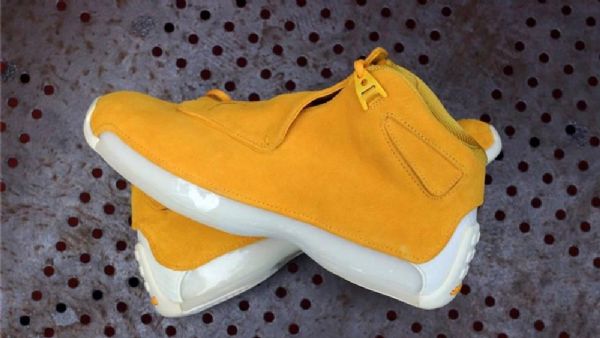 Nike Air Jordan 18 Semišové Kožené Boty Pro Muže Žluté